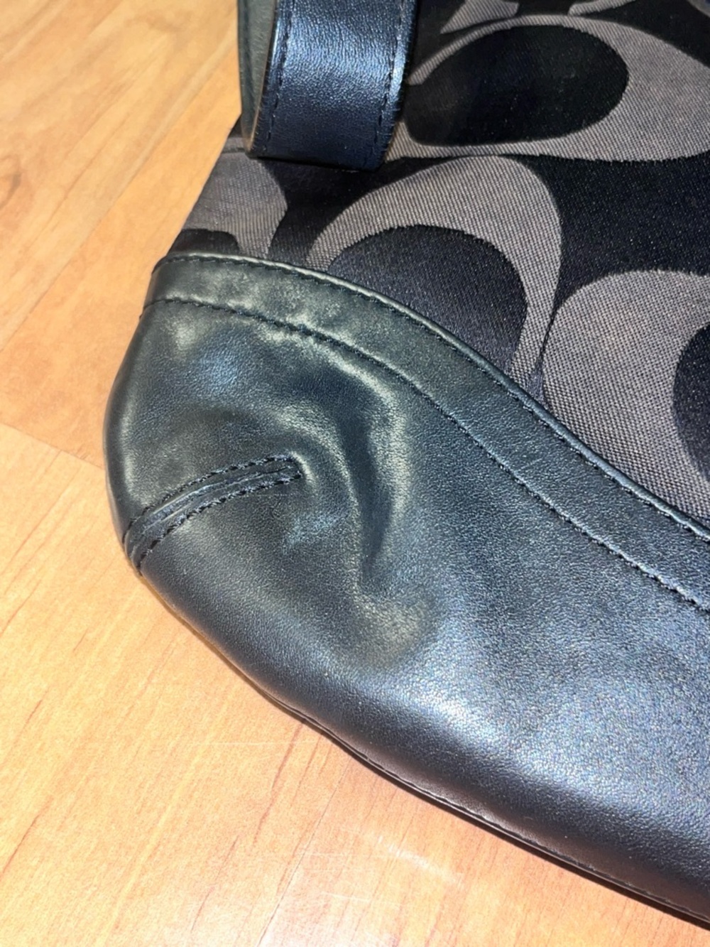 Coach Black Signature Chain-Accent Shoulder Bag - Picture 6 of 11